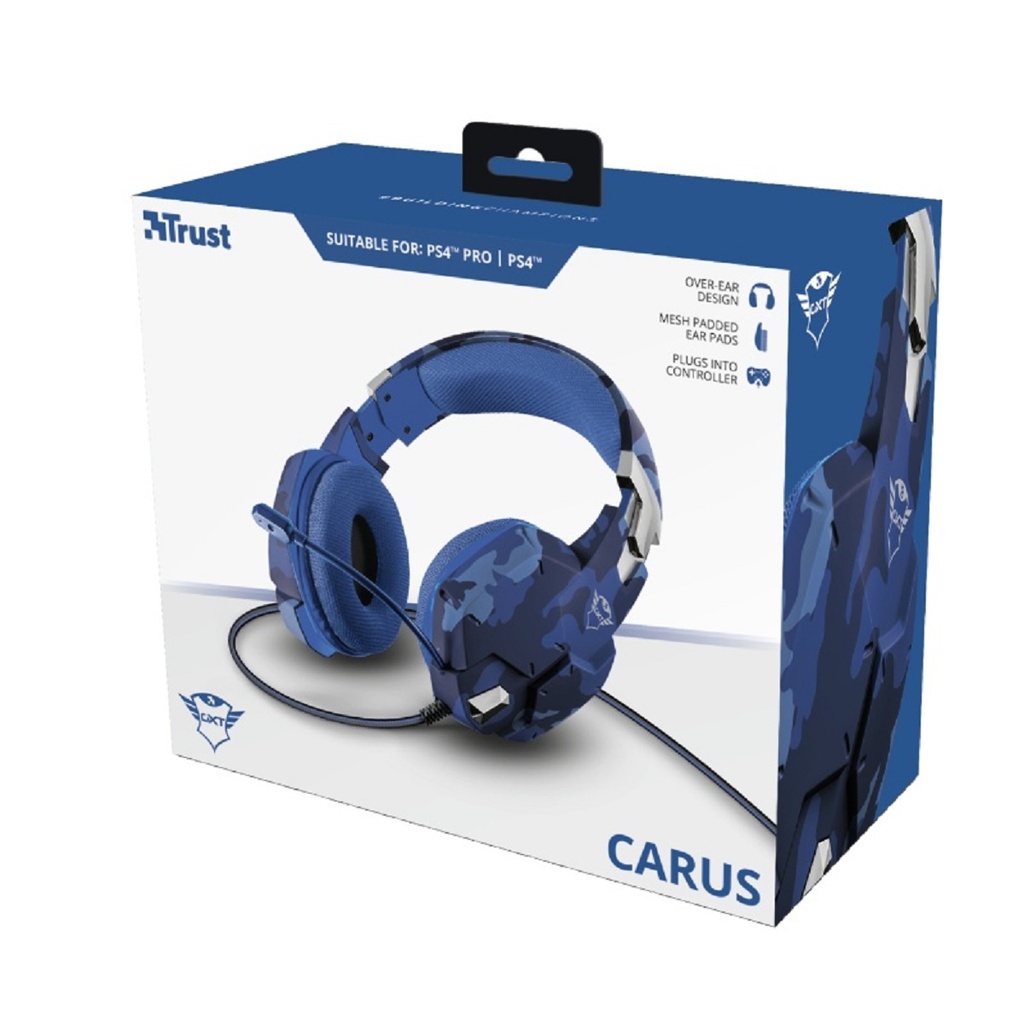Audífonos Gamer Trust GXT 322B Carus Para PS4/PS5/Xbox Alámbrico 1 Metro 3.5mm