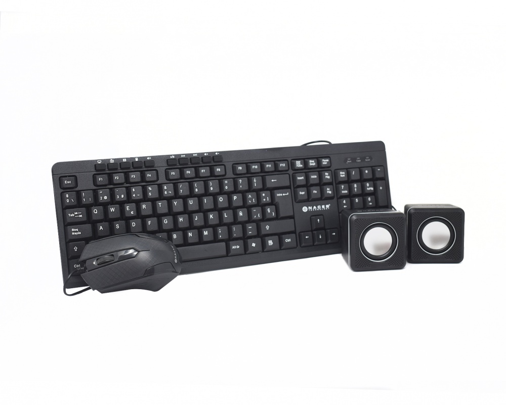 Kit 3 En 1 NACEB NA-228 De Teclado Mouse Óptico Bocinas
