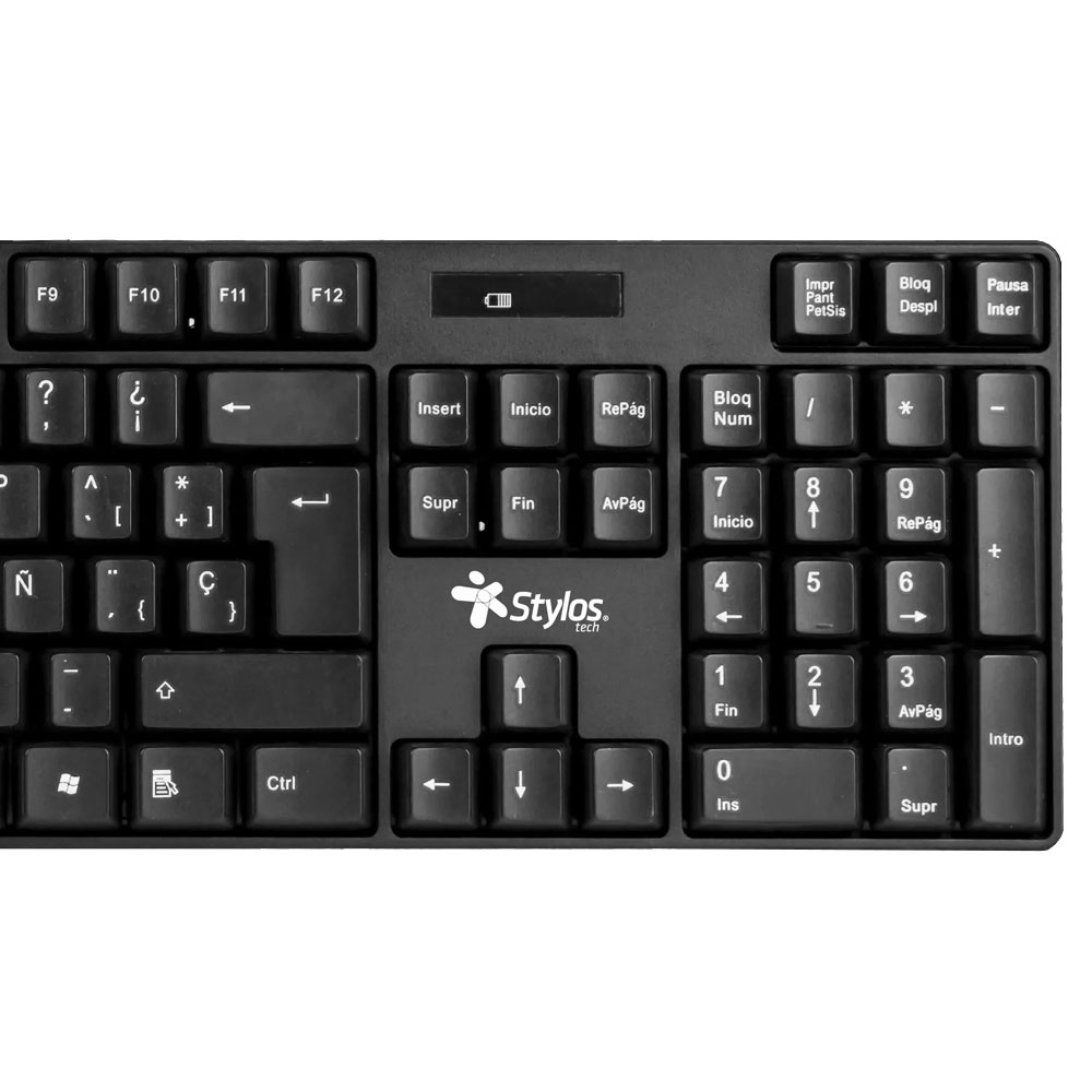 Kit de Teclado y Mouse Stylos STPKTM3B Inalámbrico RF Inalámbrica/USB Negro Español