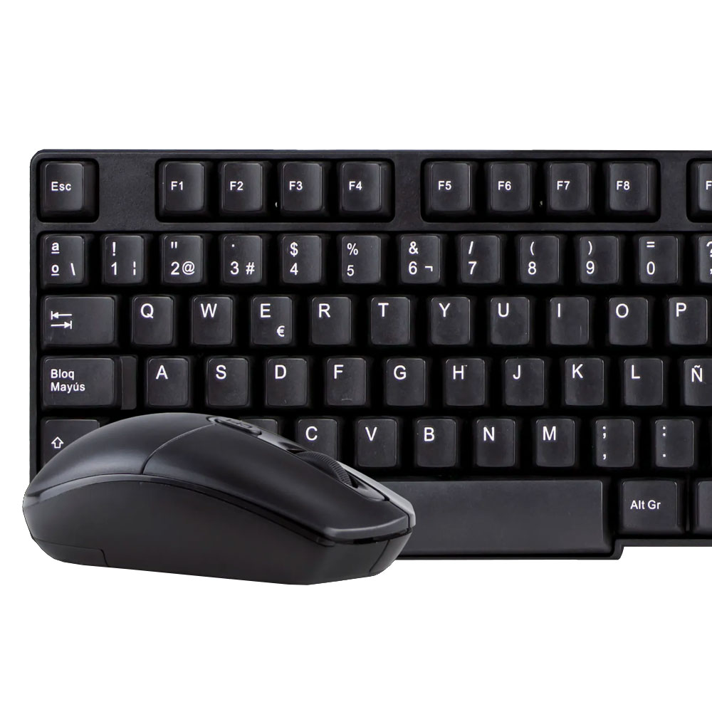 Kit de Teclado y Mouse Stylos STPKTM3B Inalámbrico RF Inalámbrica/USB Negro Español