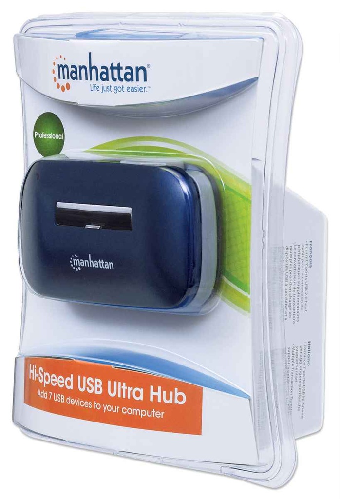 Hub Manhattan USB 2.0 De 7 Puertos 480 Mbit/s Con Fuente