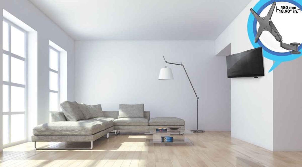 Soporte De Pared Manhattan 21"-60" Hasta 30kg Con Pistón De Gas