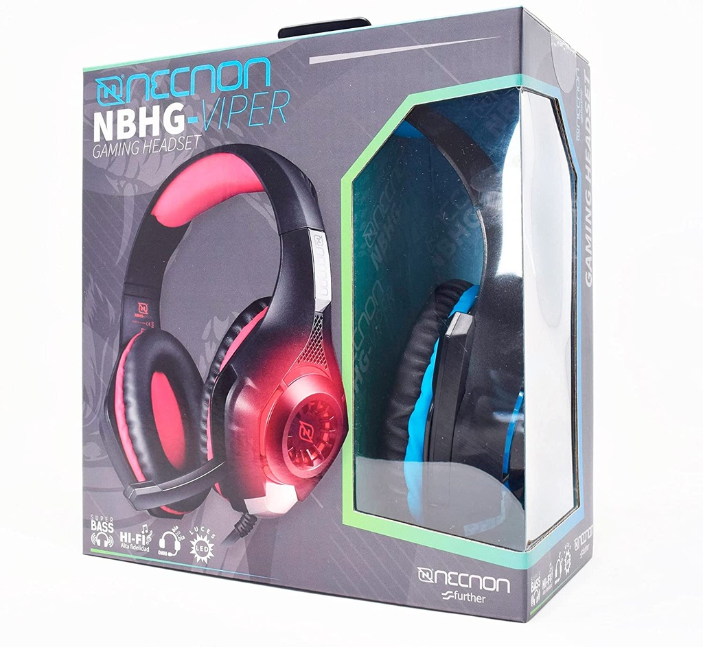 Audífonos Gamer Necnon NBHG-VIPER Alámbrico 2.1 Metros 3.5mm Negro/Azul