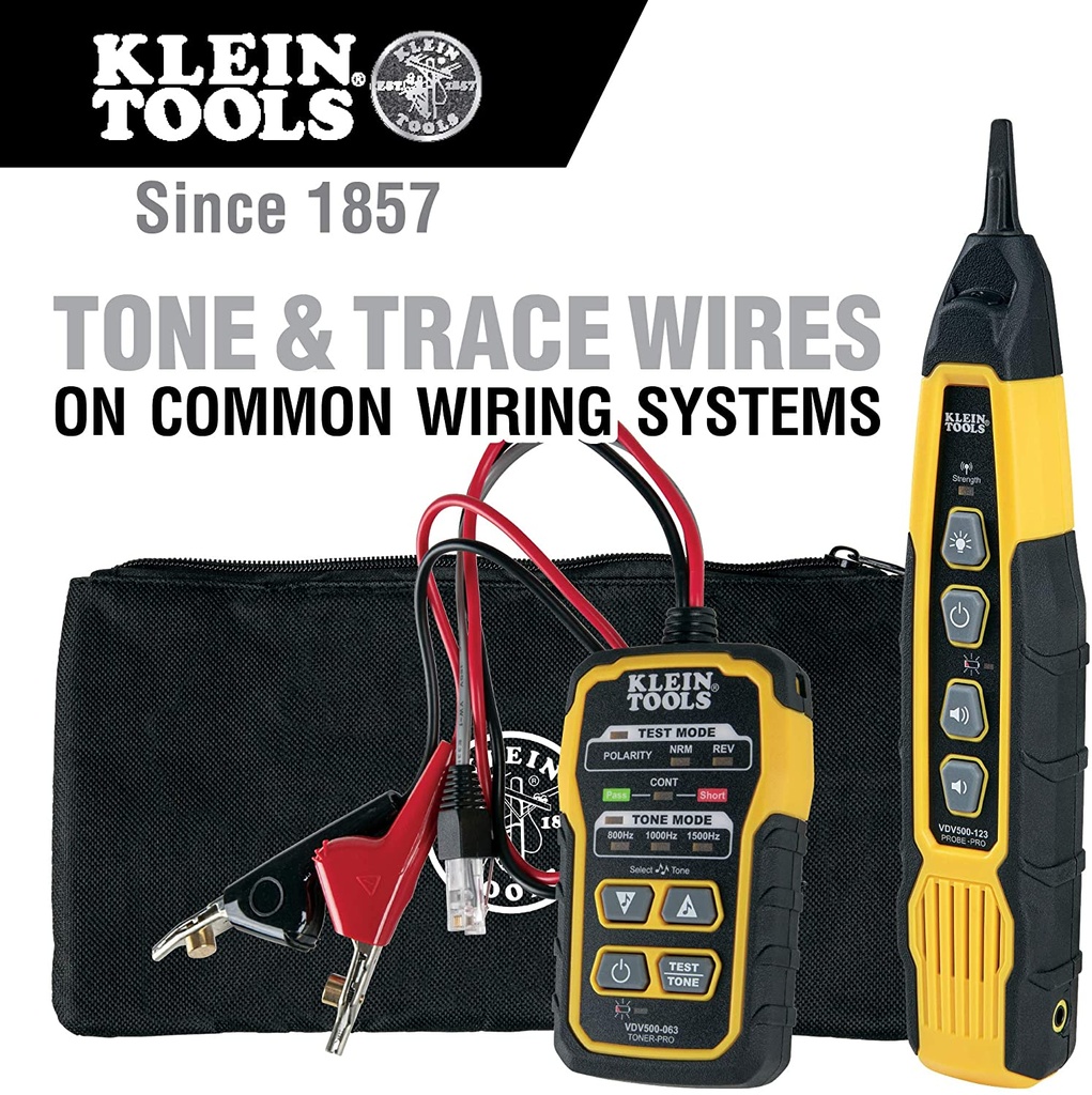 Cable Tracer con Sonda Tone Pro Kit para Teléfono Klein Tools VDV500-820 Internet, Video, Datos y Comunicaciones Cables