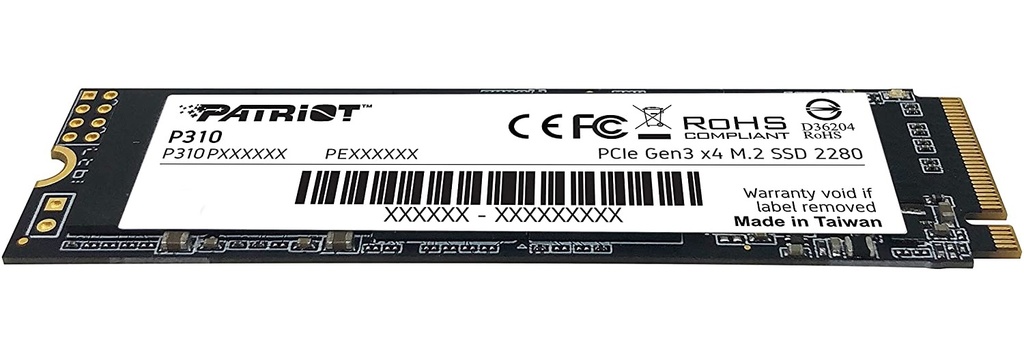 Unidad SSD Patriot P310 NVMe 480GB PCI Express 3.0 M.2