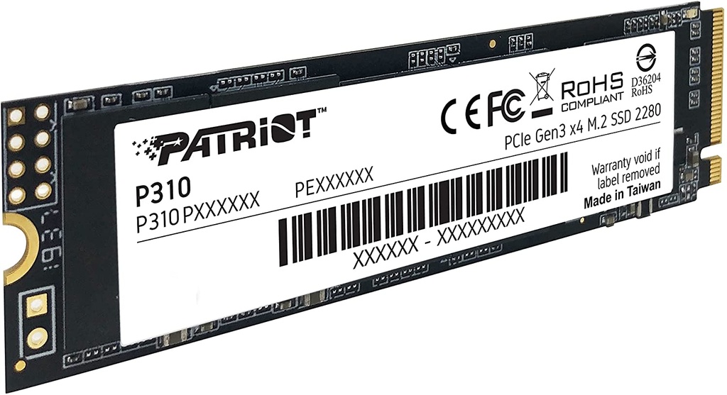 Unidad SSD Patriot P310 NVMe 480GB PCI Express 3.0 M.2