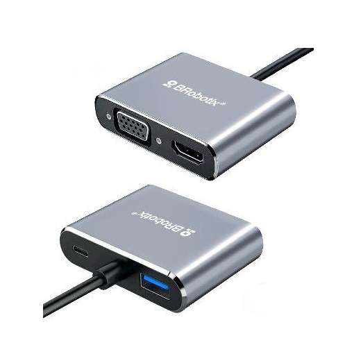 Docking Station USB C BRobotix 6000687 1x USB 3.0 1x HDMI 1x USB 3.0 1x VGA 1x USB C