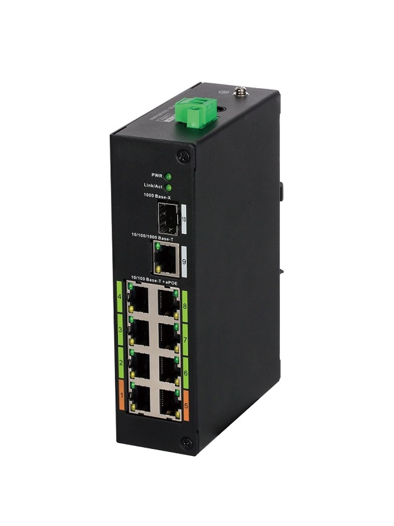 Switch Dahua ePoE 8 Puertos Hasta 800 mts Con Cámaras ePoE 120Wts Switching 8.8G