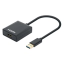 Cable convertidor manhattan de usb-a - hdmi 1080p@60hz macho-hembra