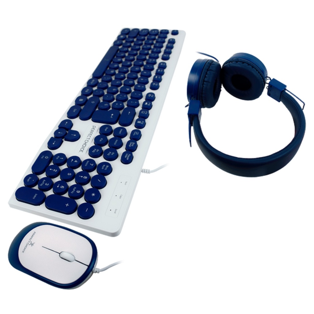 Kit de Teclado y Mouse Perfect Choice Farben 3 en 1 Alámbrico USB Español