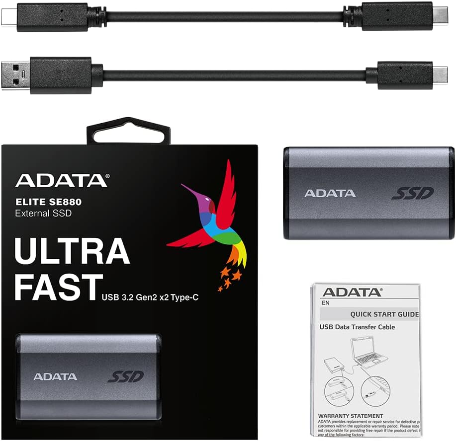Unidad SSD Externo Adata SE880 1TB USB-C 3.2
