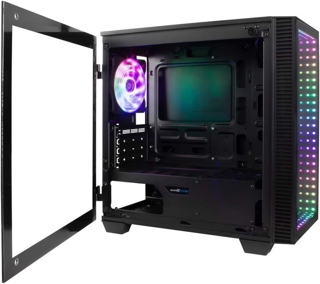 Gabinete Game Factor CSG560 Con Ventana Micro-Tower Micro ATX/Mini-ITX USB 2.0/3.0 Sin Fuente 1 Ventilador RGB Instalado
