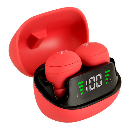Audífonos Intrauriculares con Micrófono TWS Mini Tiny Beats Perfect Choice Inalámbrico Bluetooth USB-C Rojo