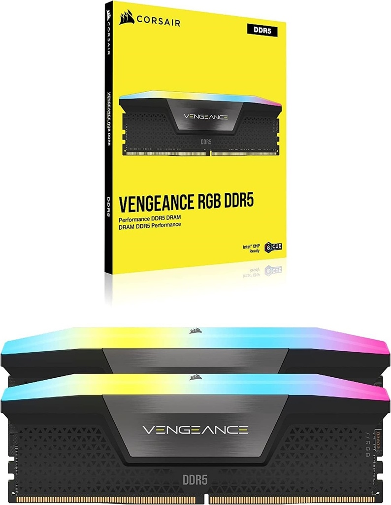 Kit Memoria RAM Corsair Vengeance RGB DDR5 5200MHz 64GB 2 x 32GB CL40 XMP