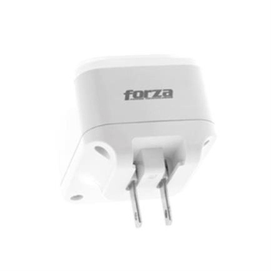 Tomacorriente Con Protector De Sobretencion Forza FWT-4012USB 24W 4x 5V USB 110V/220V Luz Nocturna