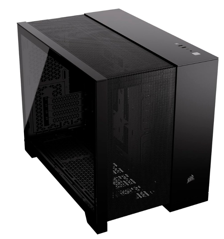 Gabinete Corsair con Ventana 2500D AIRFLOW Midi-Tower Micro-ATX/Mini-ITX USB 3.2 Sin Fuente Sin Ventiladores Instalados