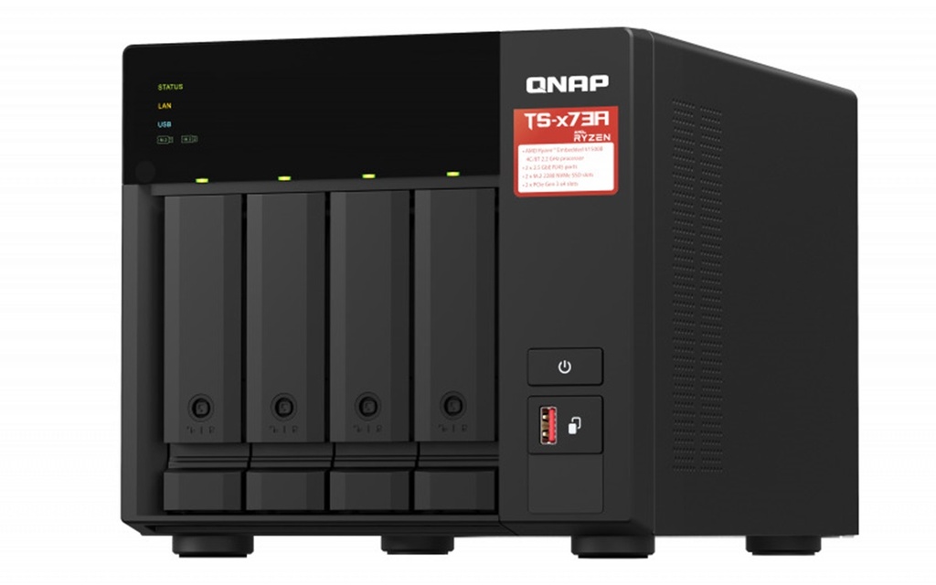 NAS Qnap TS-473A-8G-US 4 Bahias Nucleo Cuadruple Hasta 2.7 GHz AMD Ryzen 8 GB DDR4 SO-DIM
