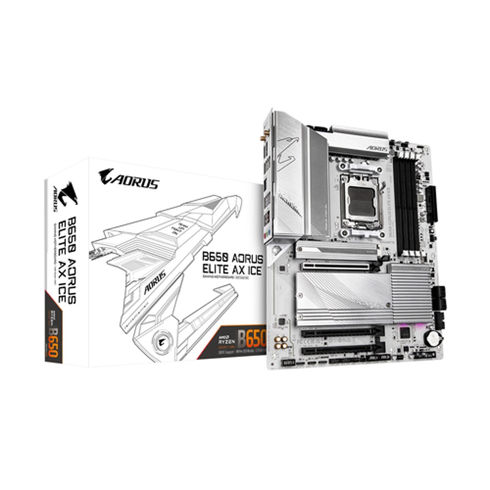 Tarjeta Madre Gigabyte B650 AORUS ELITE AX ICE AMD Enchufe AM5 AMD Ryzen 7 192 GB DDR5-SDRAM