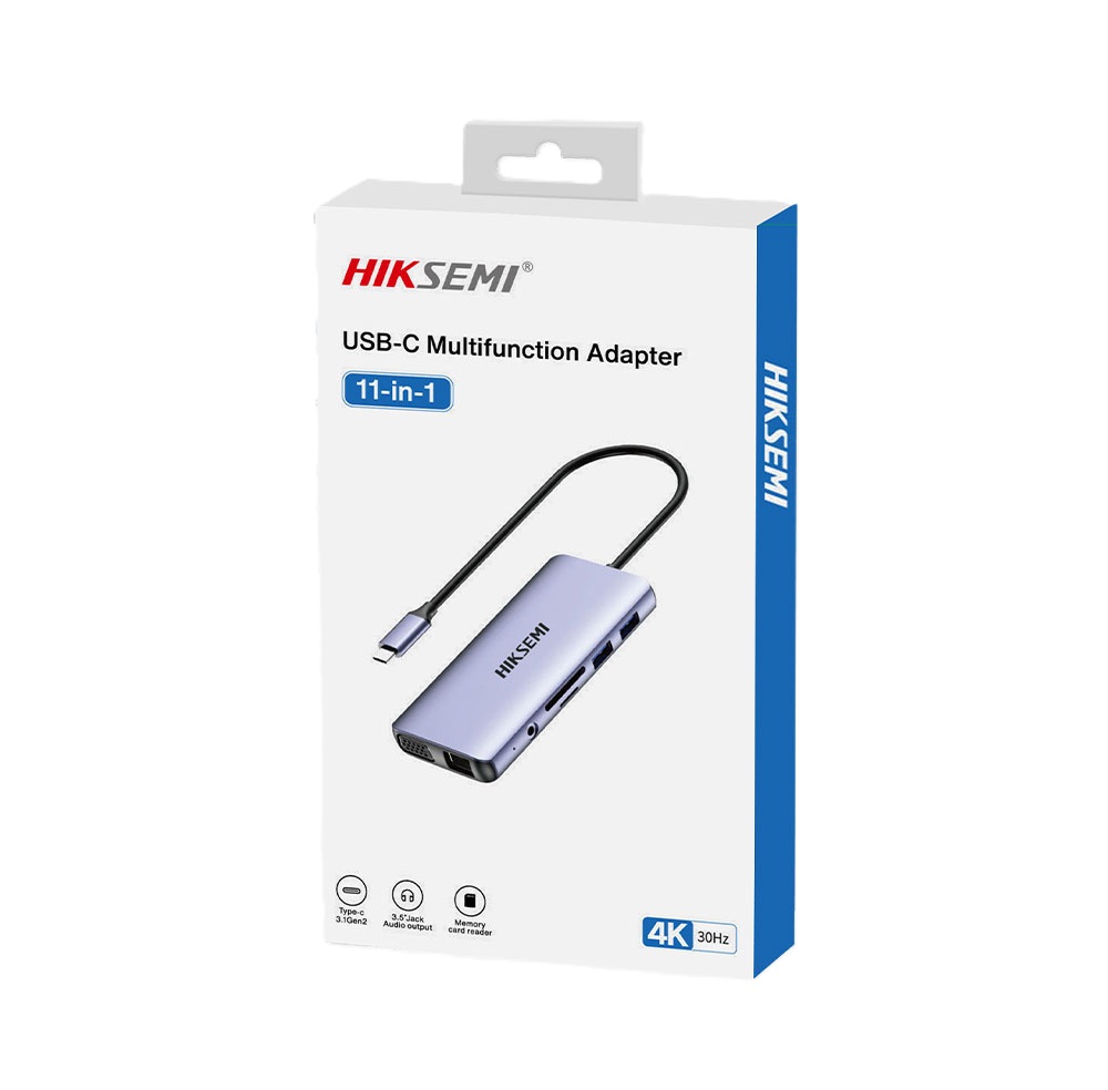 Docking Station Hiksemi USB C - 1x HDMI 2x USB 2.0 2x USB 3.0 VGA SD RJ-45
