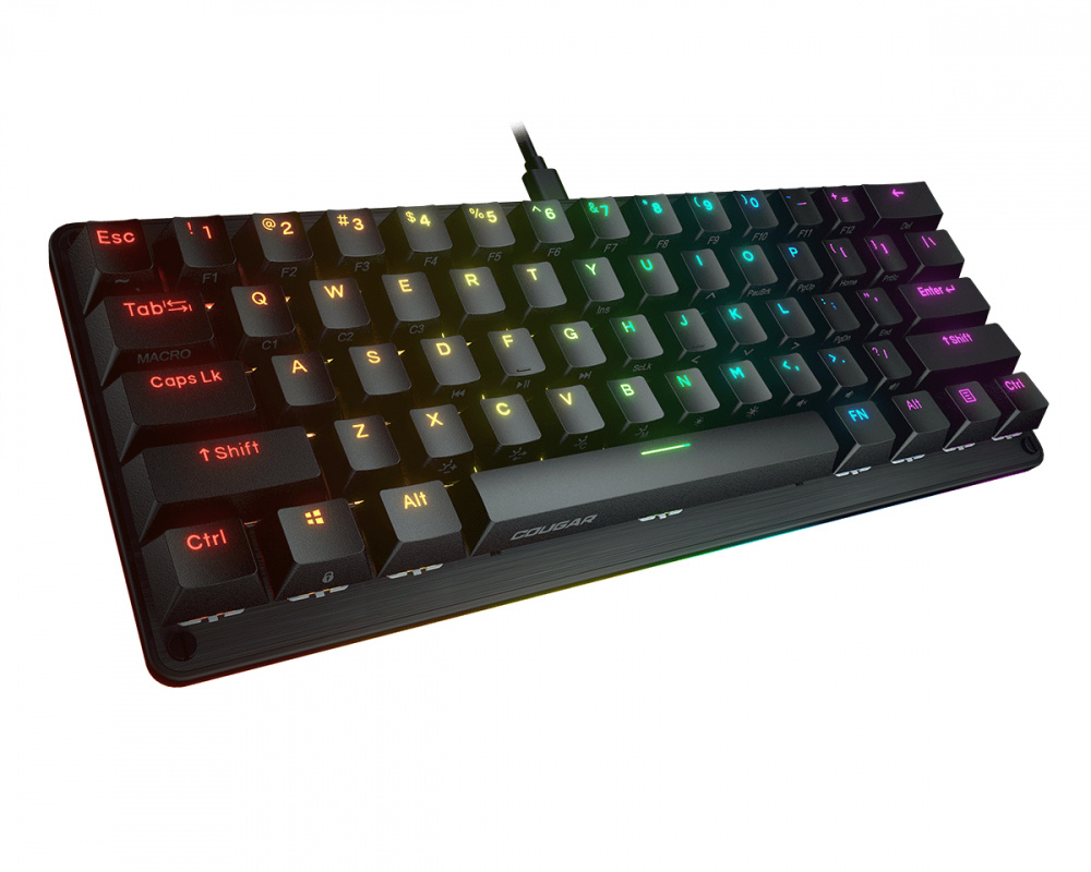 Teclado Mecanico Gamer Cougar Puri Mini RGB 60% Switch Gateron Red Alámbrico Inglés