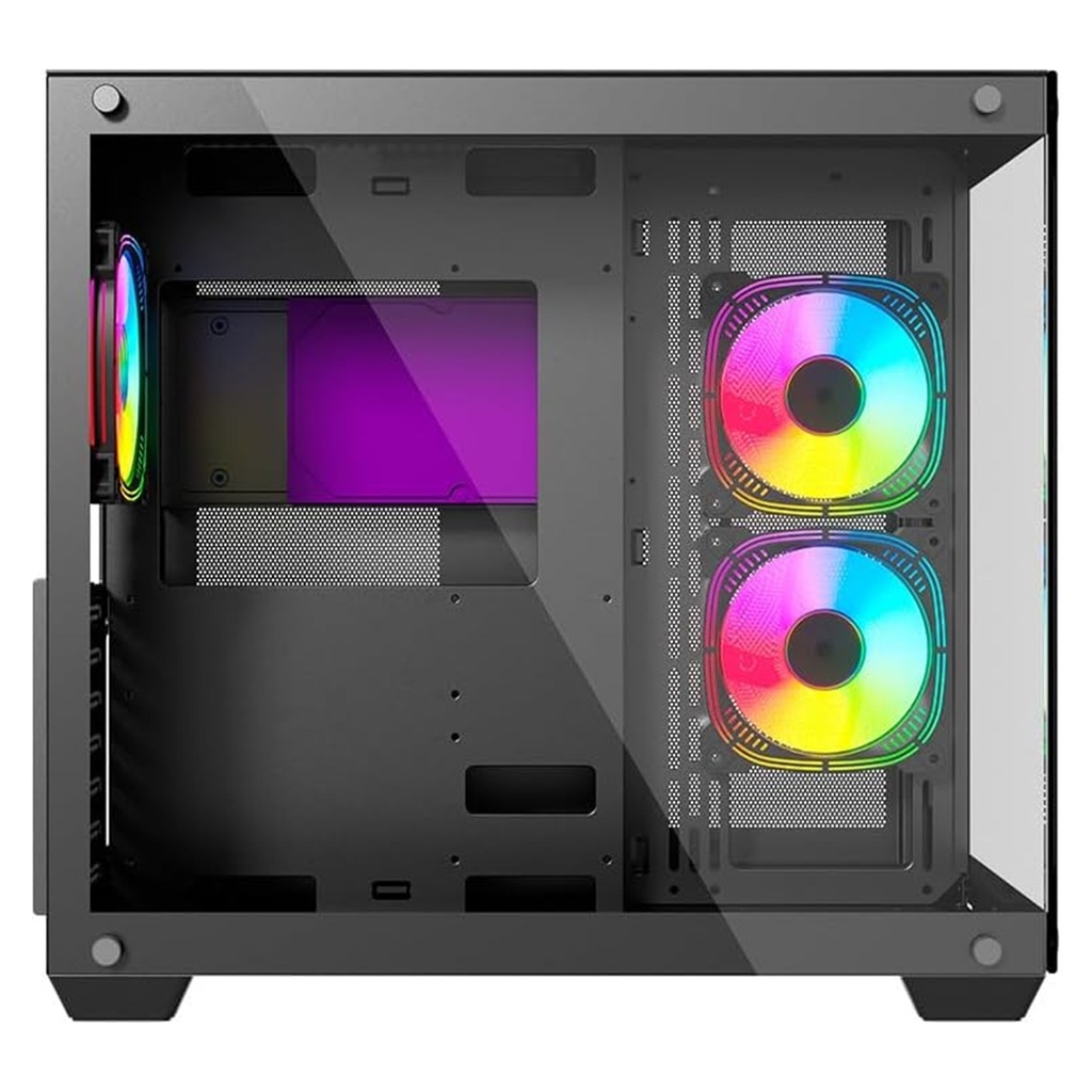 Gabinete Ocelot Gaming A-CUBE 1 Con Ventana ARGB ATX/Micro-ATX/ITX USB 3.0/2.0 Sin Fuente 3 Ventiladores ARGB Instalados