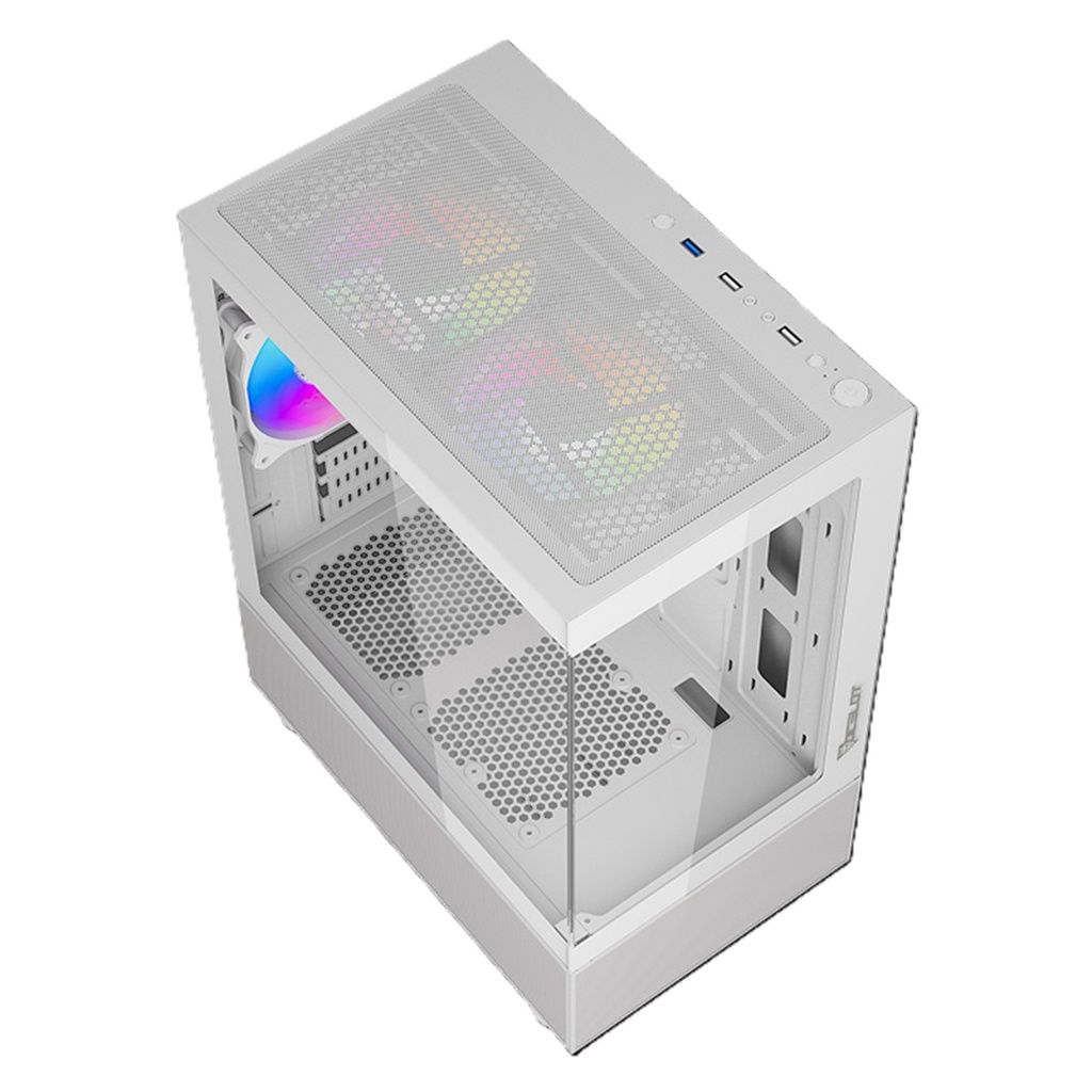 Gabinete Gamer Ocelot Micro ATX Con 3 Ventiladores Sin Fuente De Poder