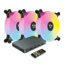 Kit de 3 Ventiladores Ocelot Gaming OFKIT-2 ARGB 120mm 1200RPM Incluye Controlador