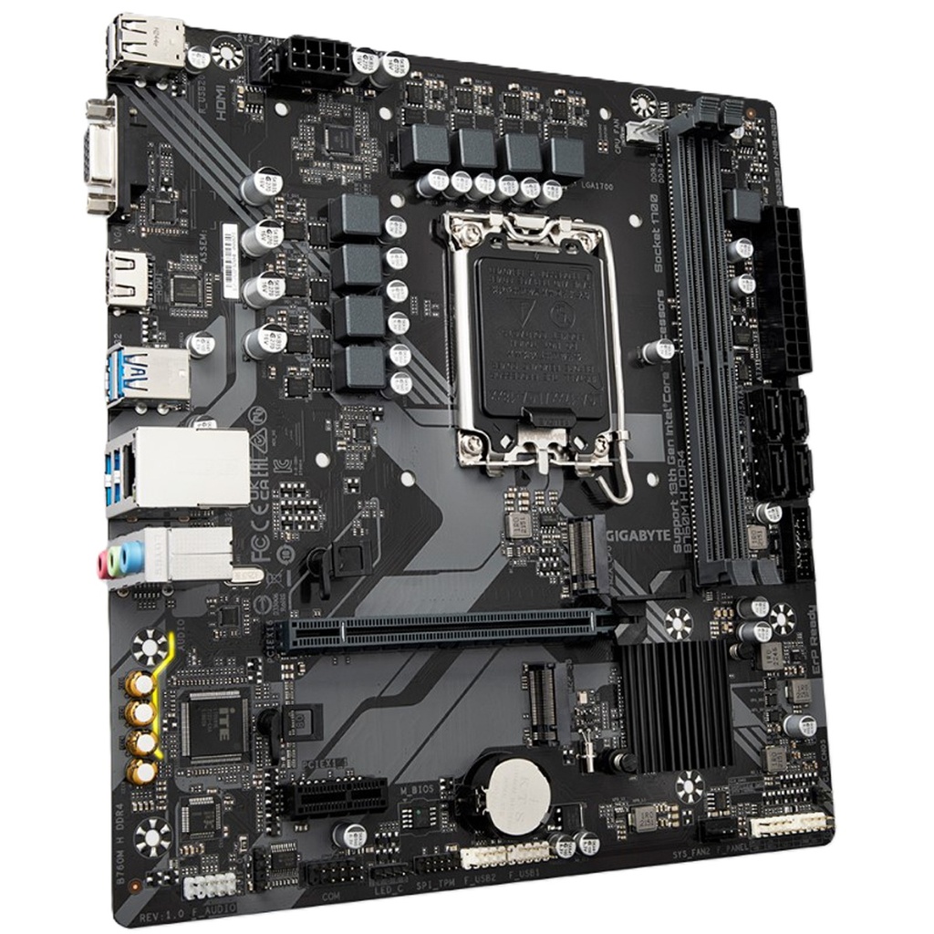 Tarjeta Madre Gigabyte B760M H DDR4 S-1700 4x DDR5 7600MHz HDMI DisplayPort Micro ATX