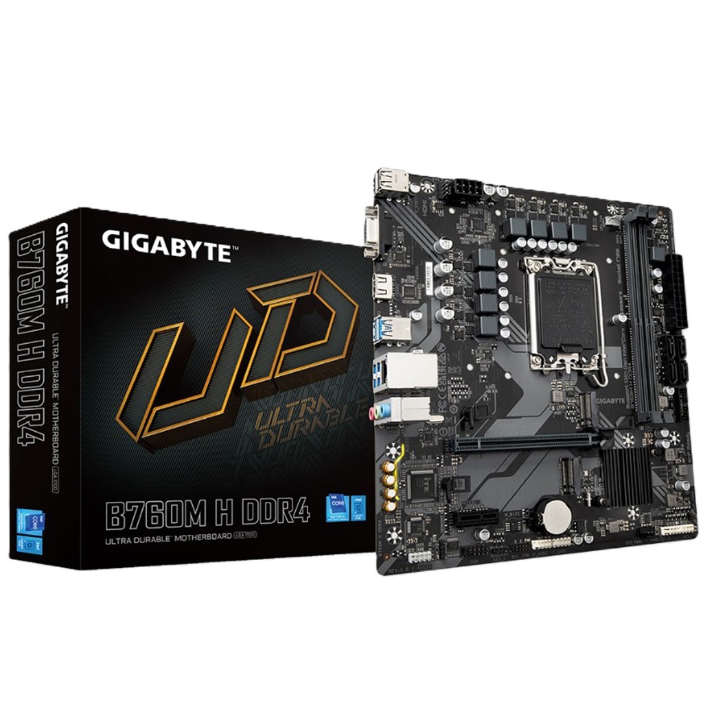 Tarjeta Madre Gigabyte B760M H DDR4 S-1700 4x DDR5 7600MHz HDMI DisplayPort Micro ATX