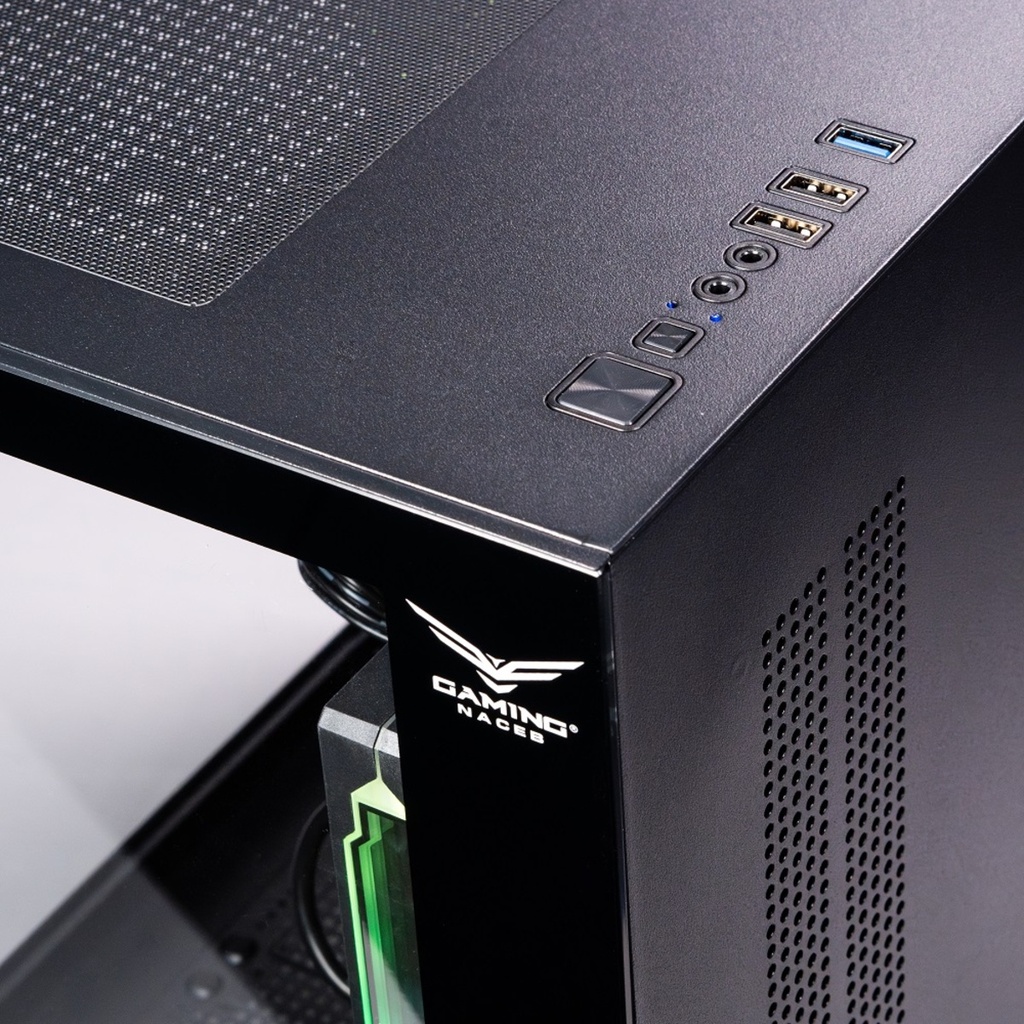 Gabinete Gamer Naceb NA-0636N Mini-Pecera M-ATX Ventana 3x Ventiladores ARGB