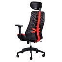Silla Gamer Naceb NA-09S4R X-one De Mesh Hasta 140kg Con Descansabrazos Y Soporte Lumbar