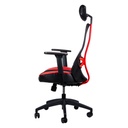 Silla Gamer Naceb NA-09S4R X-one De Mesh Hasta 140kg Con Descansabrazos Y Soporte Lumbar