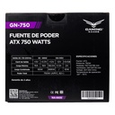 Fuente de Poder Naceb NA-0635 80 PLUS Bronze 24-pin ATX 120mm 750W