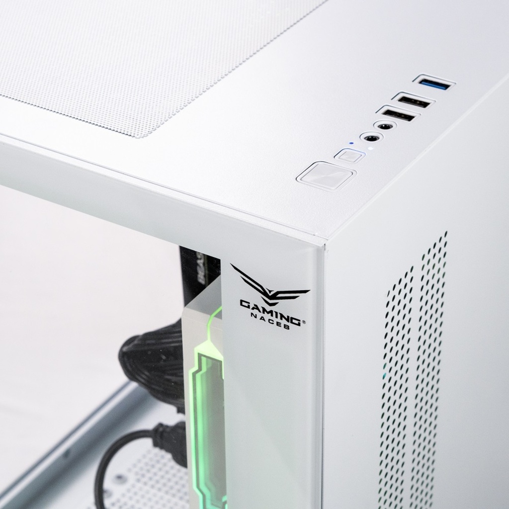 Gabinete Gamer Naceb NA-0636B Mini-Pecera m-ATX Ventana 3x Ventiladores ARGB