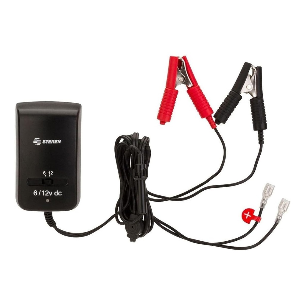 Cargador Inteligente Para Baterías Selladas Steren BR-500 Salida 6/12V 