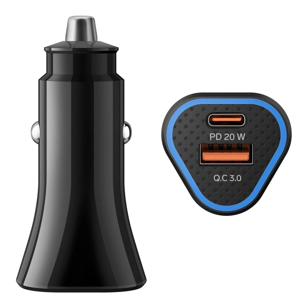 Cargador para Auto Steren ELI-875 1x USB C 1x USB A