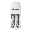 Mini Cargador de Pilas AA y AAA Steren CRG-005 Incluye 2 pilas AAA