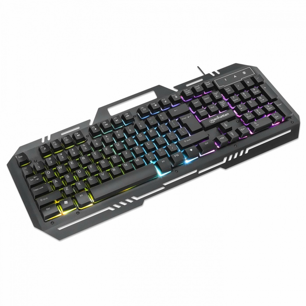 Teclado Gamer Manhattan 180610 RGB Alámbrico Con Base Para Celular