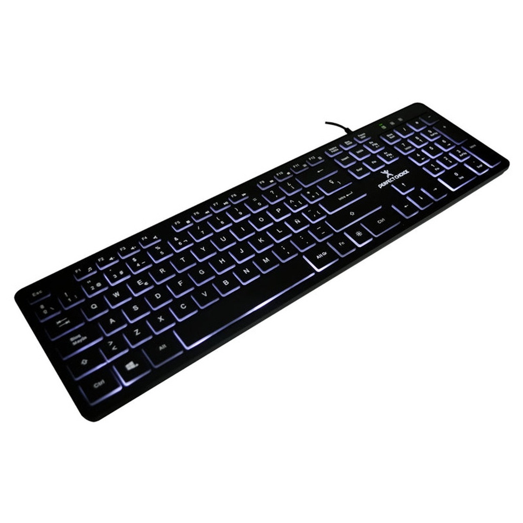 Teclado Perfect Choice PC-201304 Alámbrico USB Retroiluminado Español