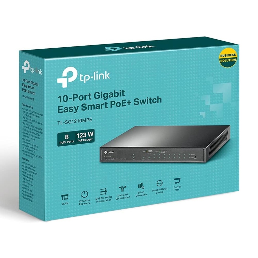 Switch | tp-link | tl-sg1210mpe | 10 puertos gigabit | 8 puertos poe+ | easy smart