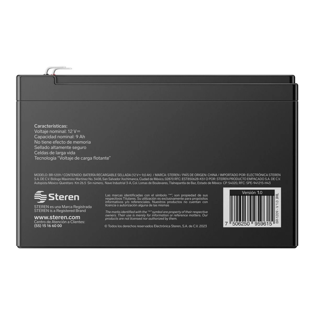 Batería Para No Break Steren BR-1209 12V 9000 mAh