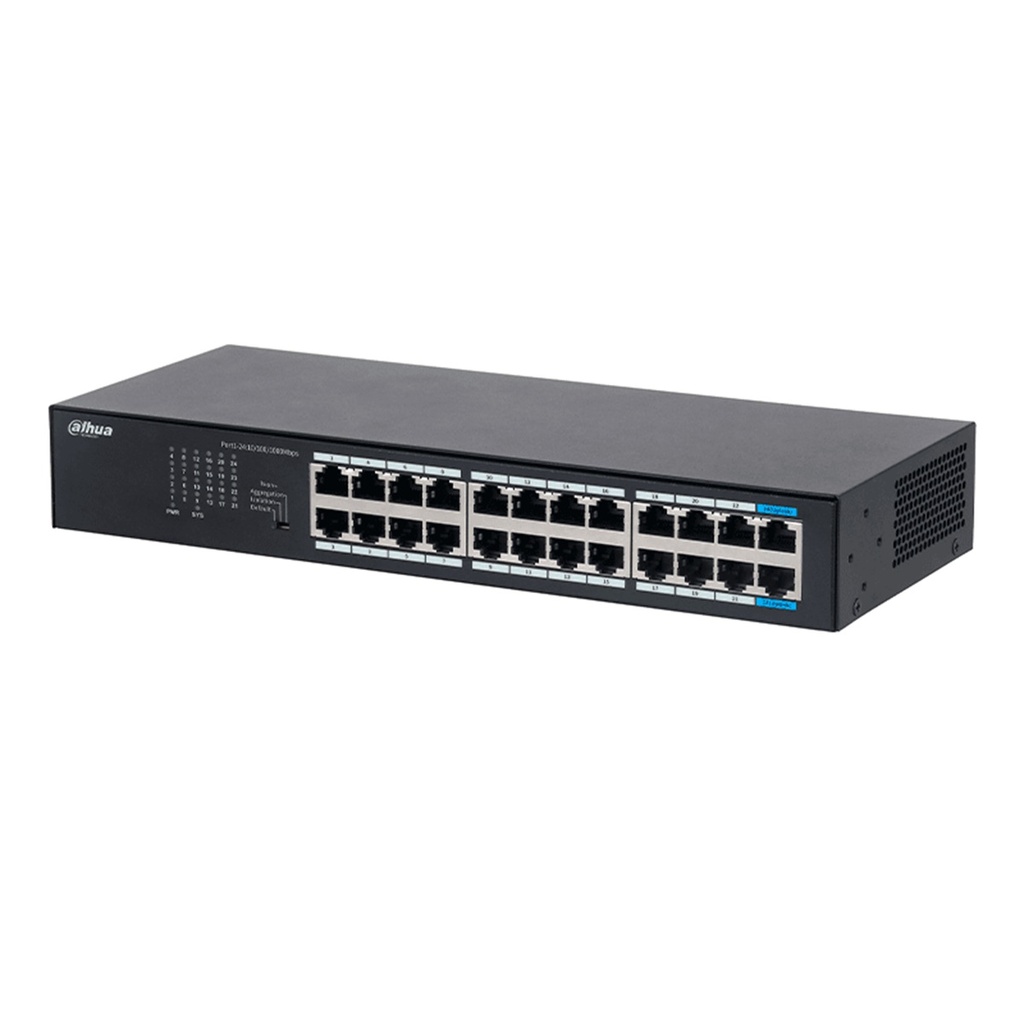 Switch Dahua Gigabit Ethernet DH-S3024-24GT 24 Puertos 10/100/1000Mbps 35.7 Gbit/s 16000 Entradas No Administrable