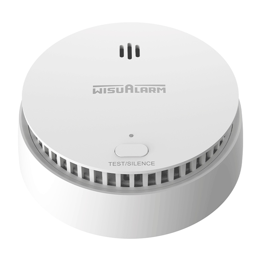 Detector de Humo Inalambrico Dahua DHI-HY-SA30A-R8 Interconectable Hasta 24 Disp Sensor Fotoeléctrico Sonido de Alarma de 85dB Alarma Visual y Audible