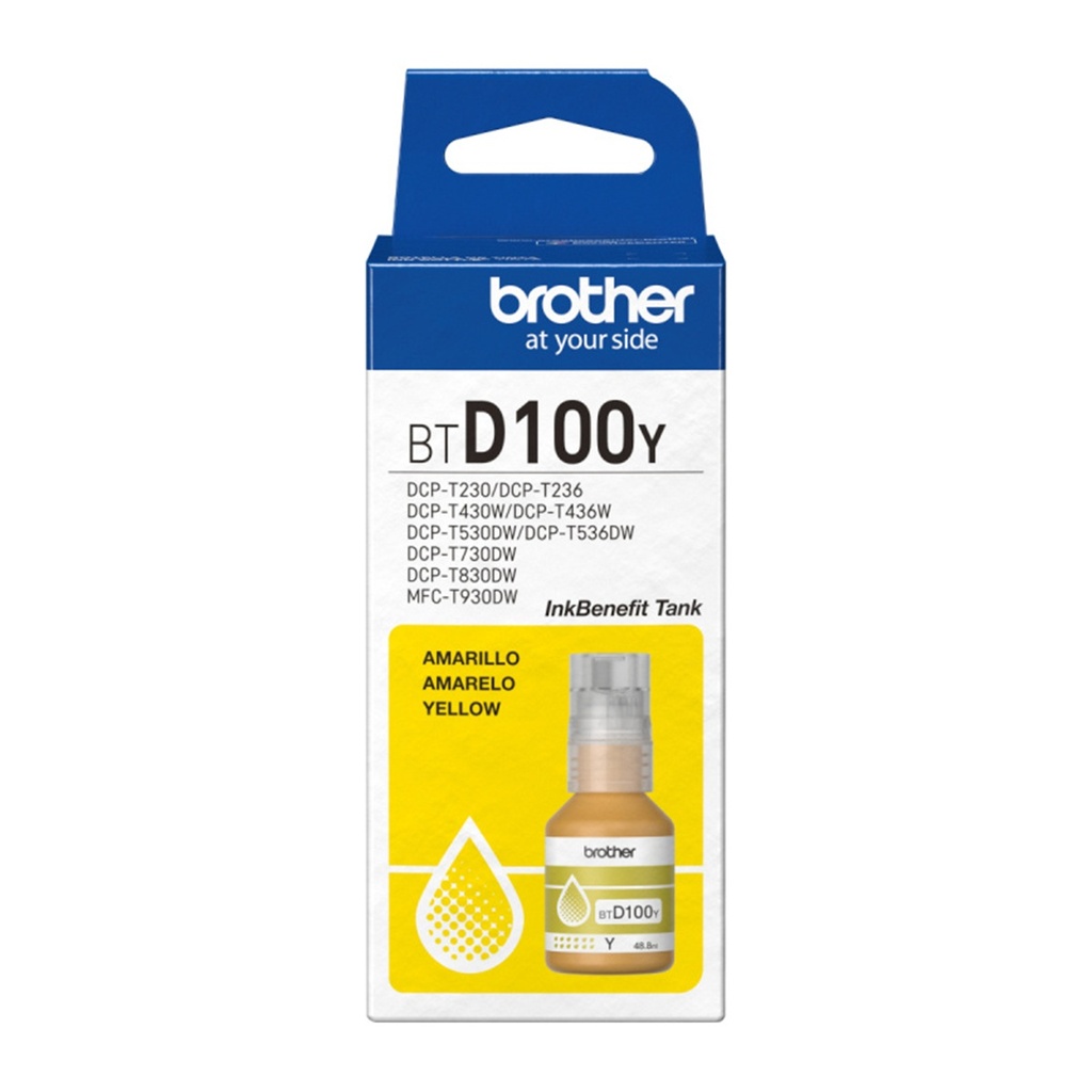 Tanque de Tinta Brother BTD100Y Amarillo Rinde 5000 Páginas