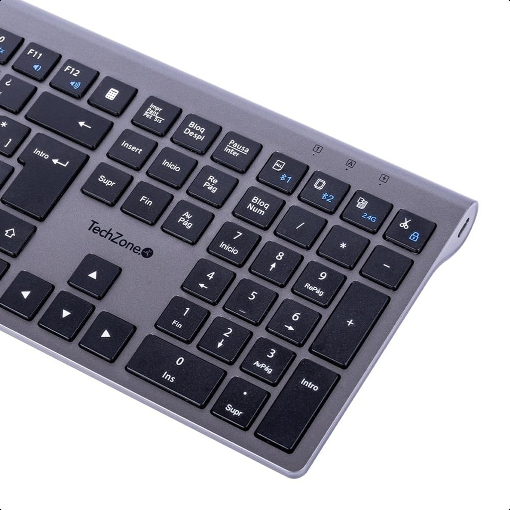 Teclado Techzonet ZACTCB01 Inalambrico Bluetooth Recargable USB C 
