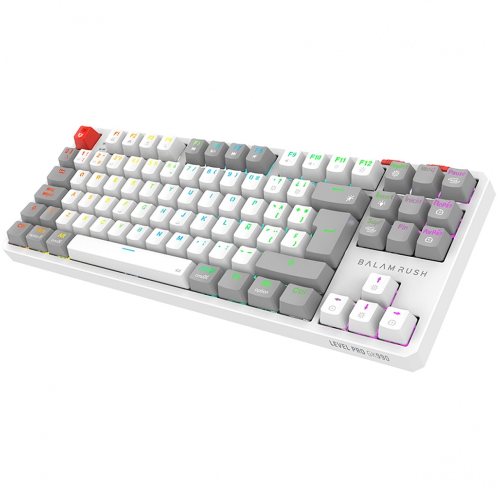 Teclado Mecánico Gamer Balam Rush Level Pro GK990 LED RGB TKL Outemu Red Inalámbrico RF Inalámbrico/Bluetooth Español