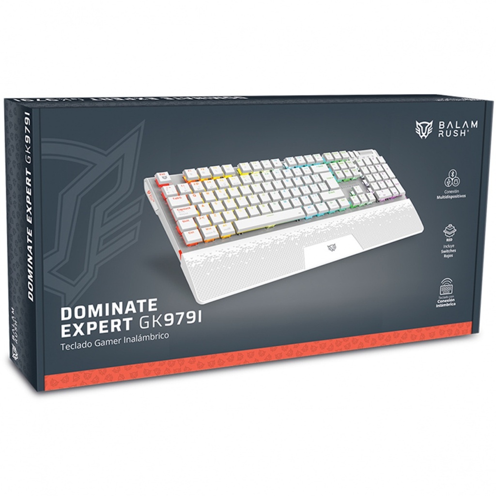 Teclado Mecánico Gamer Balam Rush Dominate Expert GK979I LED RGB Outemu Red RF Inalámbrico/Bluetooth