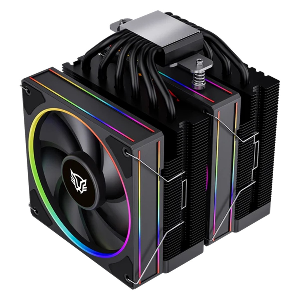 Enfriamiento de Aire Balam Rush Heliux Pro HEX75 Doble Disipador Display Digital ARGB TDP 270W