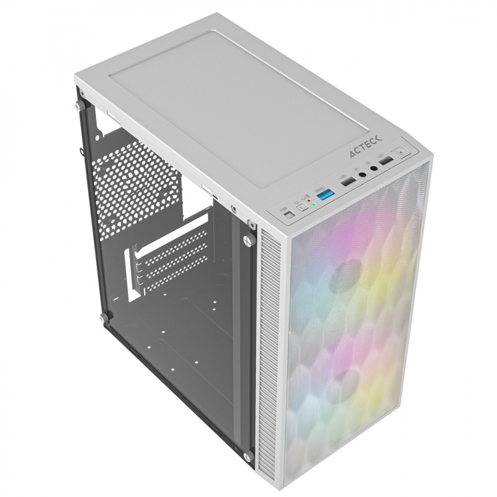 Gabinete Acteck Fuji GC470 Mini-Tower Micro-ATX/Mini-ITX USB 2.0/3.0 Fuente 500W 2 Ventiladores Instalados