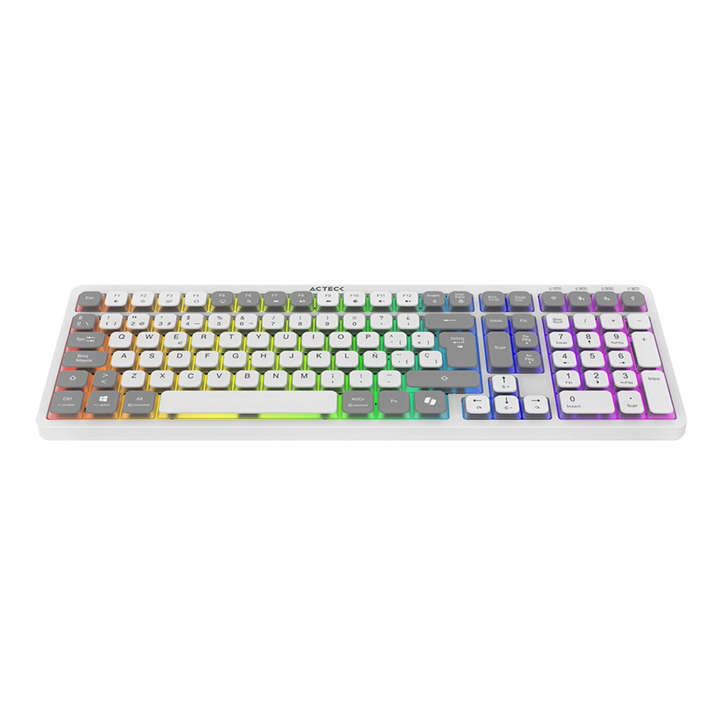 Teclado Mecánico Acteck Techno PRO TI790 LED RGB Óptico RF Inalámbrico/Bluetooth Español